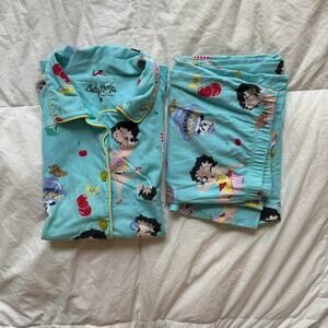 Betty boop graphic sleepwear all over print size medium light blue coquette